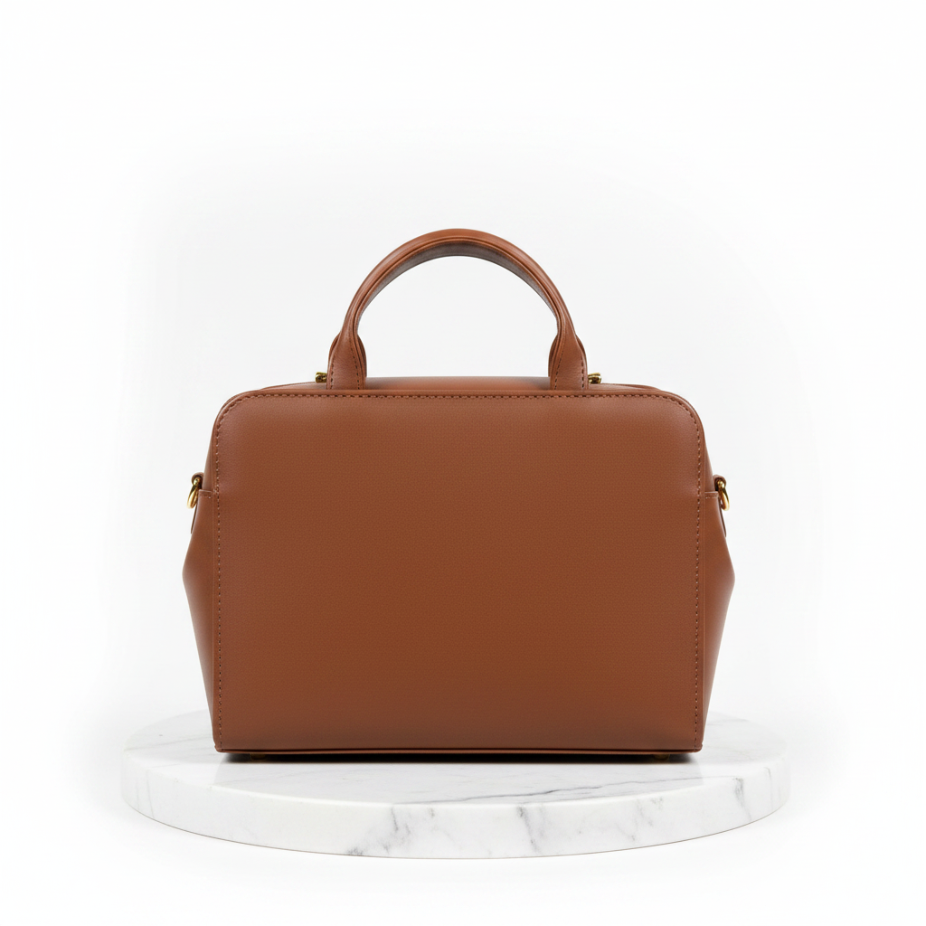 Bolsa Rectangular de Cuero Vegetal con Telar Chiapaneco