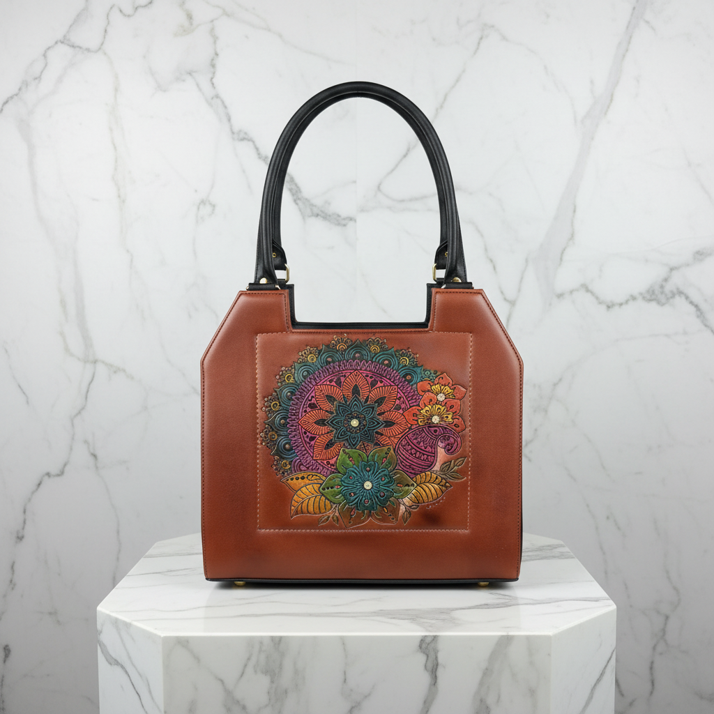 Paloma — Hand-Painted Leather Tote Bag | Bolsa de Piel Pintada a Mano