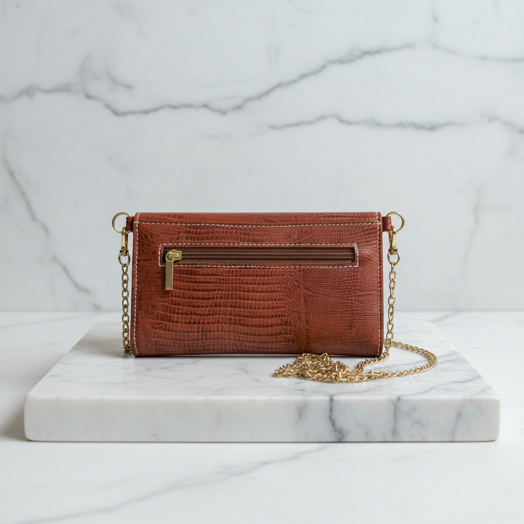 Scala Terra | Terracotta Lizard Wallet Clutchoto foto