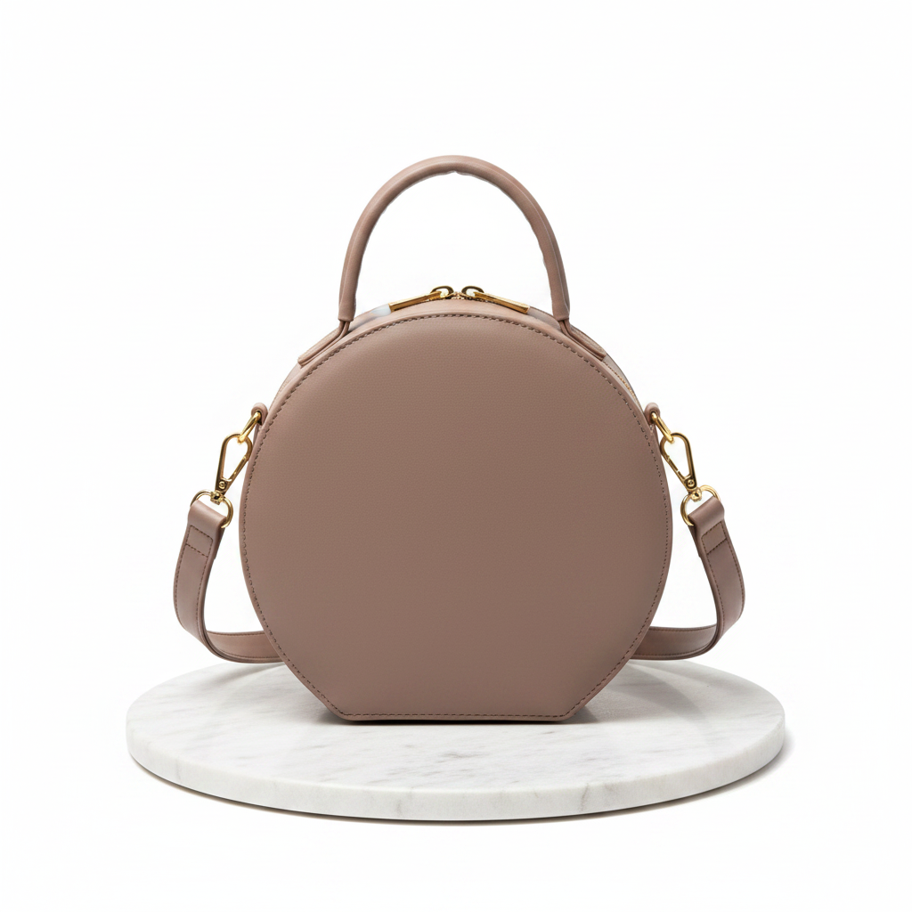 Handcrafted Round Leather Bag with Chiapaneca Embroidery | Bolsa Redonda de Piel con Bordado Chiapaneco
