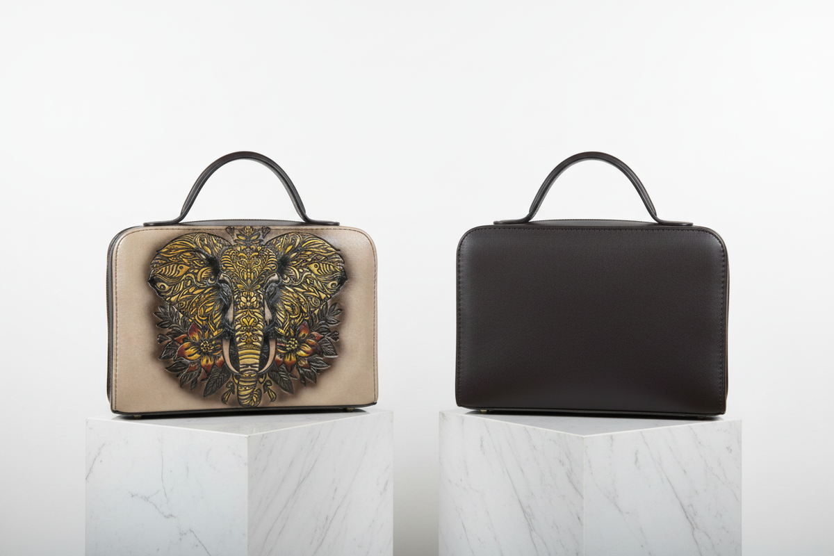 Bolsa Rectangular Minimalista en Cuero Vegetal Gris