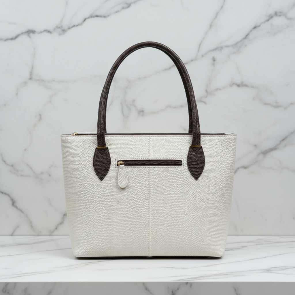 Nieve Lux | White Lizard Tote
