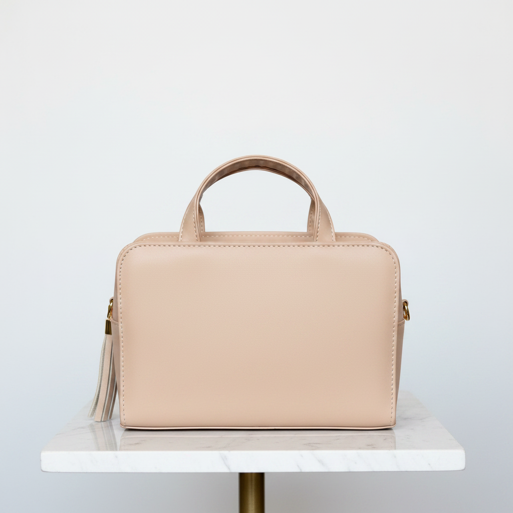 Bolsa Rectangular de Cuero Vegetal con Telar Chiapaneco