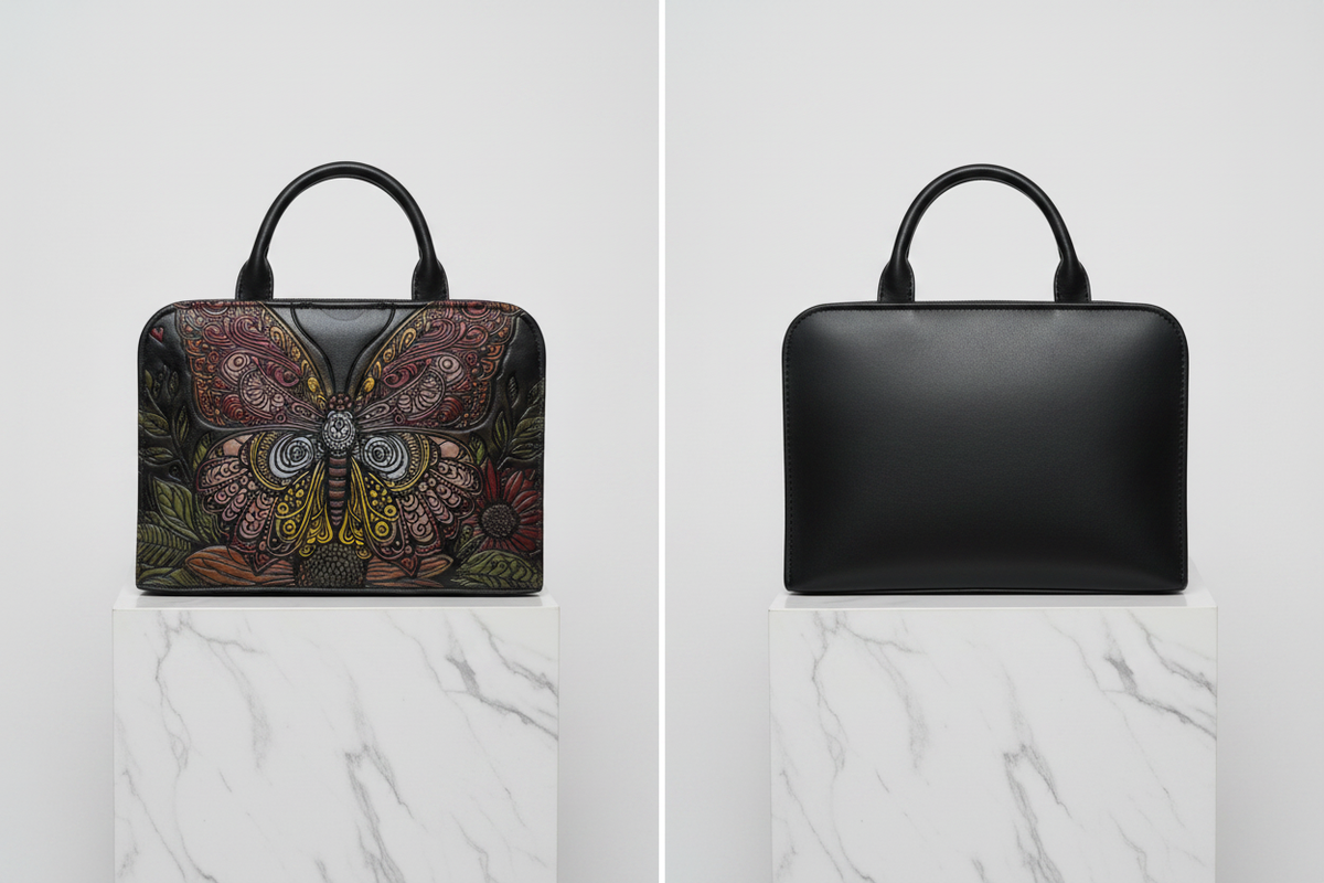 Bolsa Rectangular Minimalista en Cuero Vegetal Gris