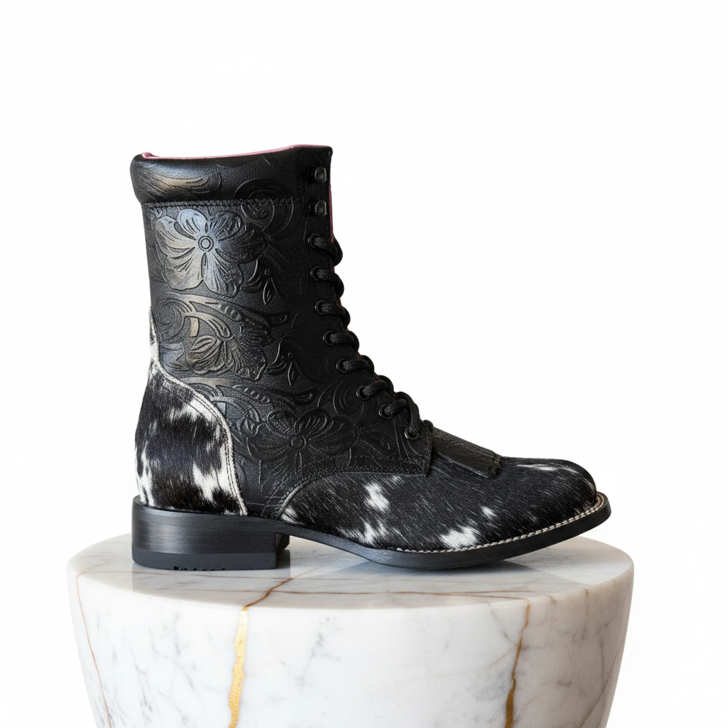 Macarena Boots Side on Marble