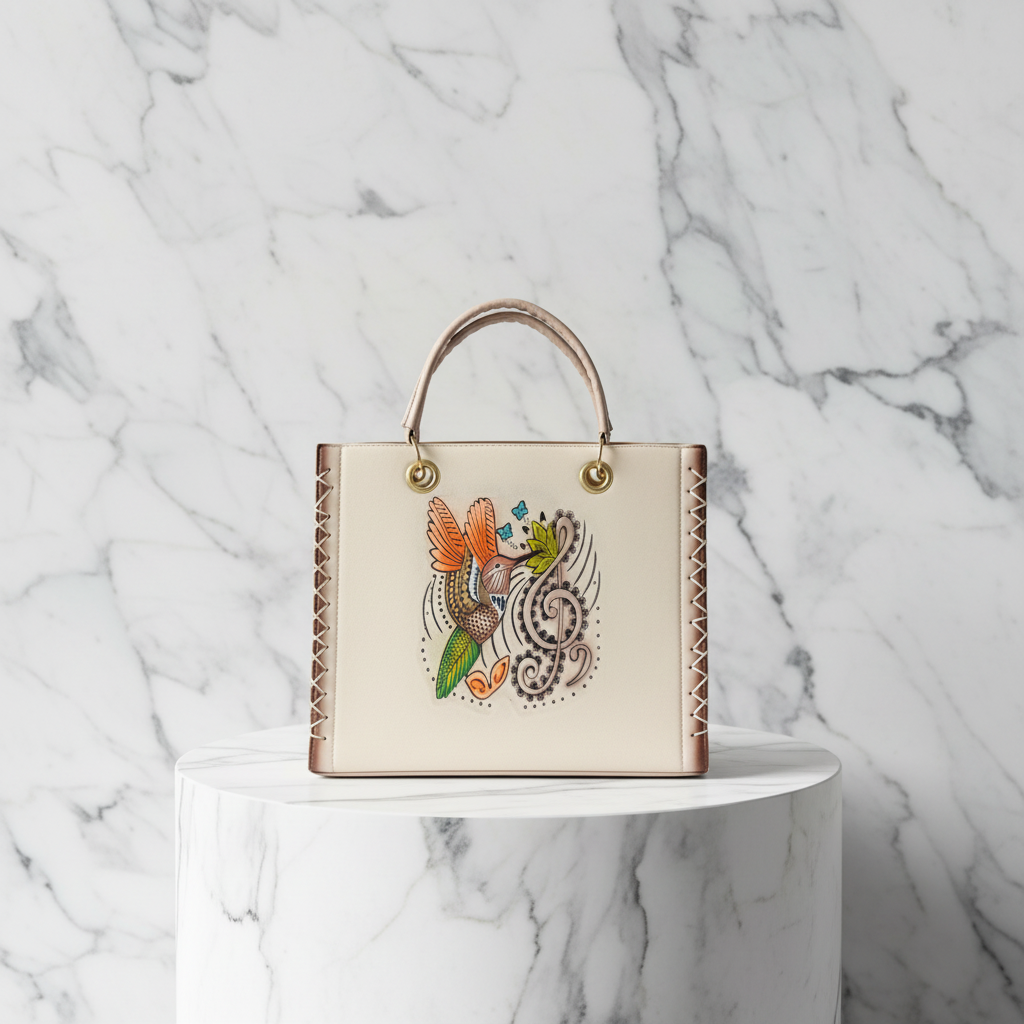 Tote Blanca Colibrí - Mármol