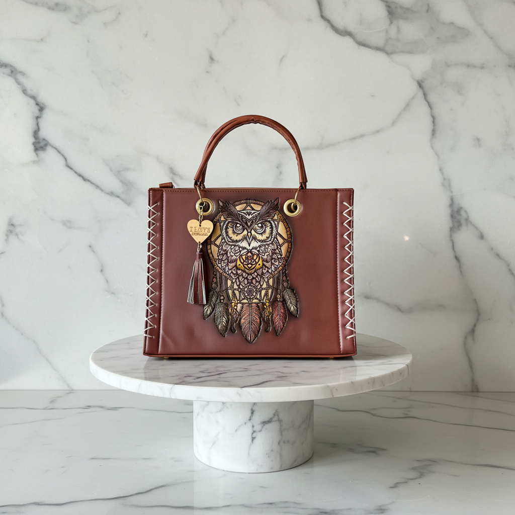 Tote Rosa Búho - Mármol